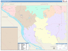 Jo Daviess County, IL Digital Map Color Cast Style
